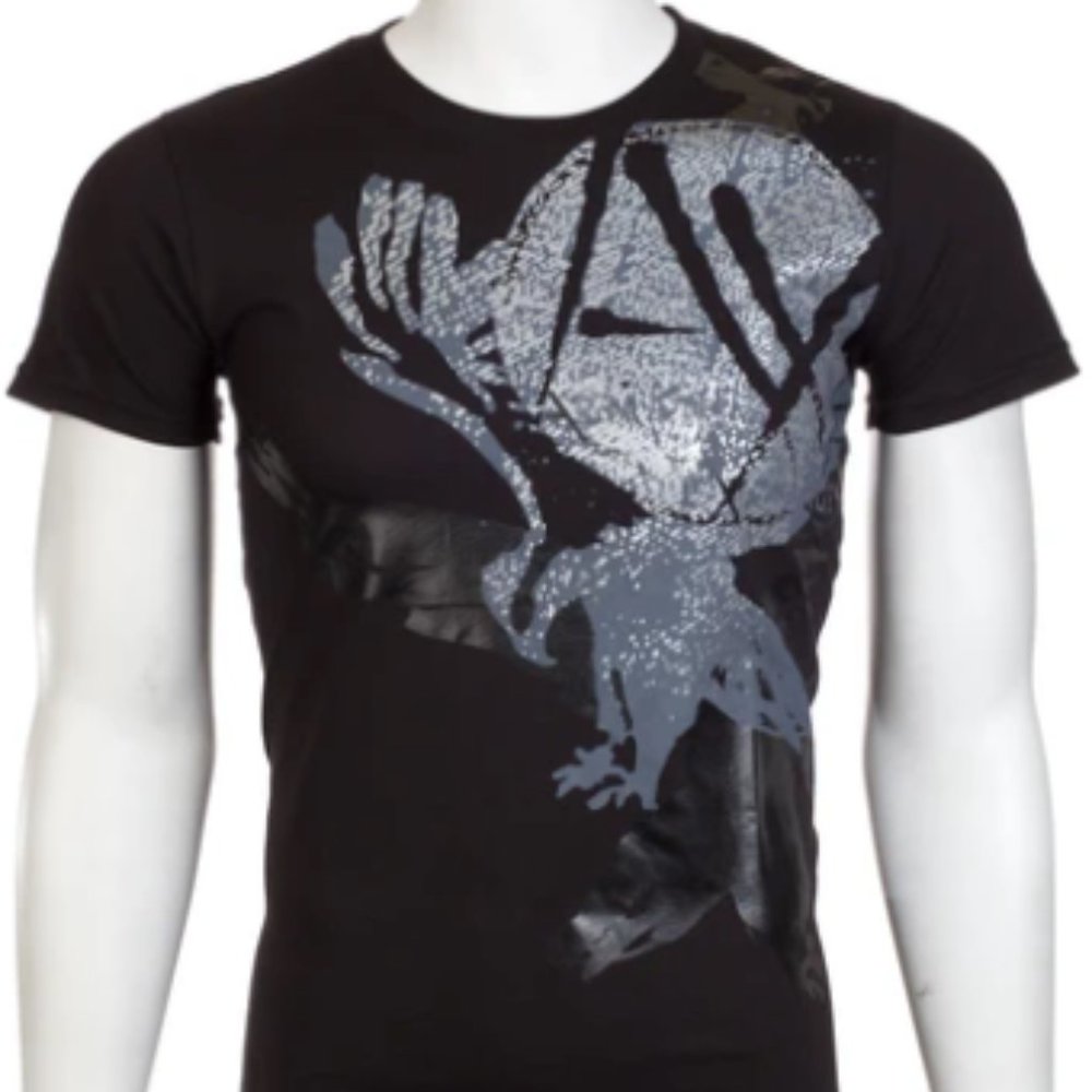 ARMANI EXCHANGE Mens Short Sleeve EAGLE crewneck T-Shirt (Black)